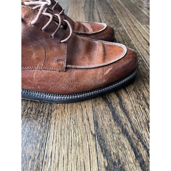 Johnston Murphy Passport Oxford Mens 10.5 M Brown Leather Lace Up Apron Toe Shoe - Picture 9 of 10